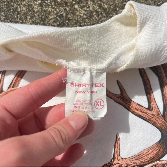 Vintage 1980s Buck Fever Crewneck Sweatshirt Cream Size XL Men’s Shirt - Picture 3 of 4